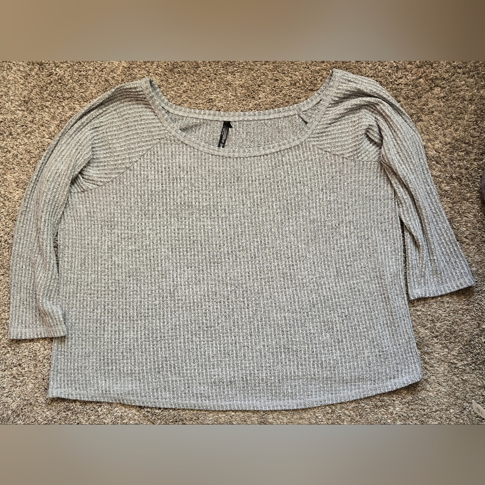 Torrid Gray Waffle Knit Sleep Top Size 3